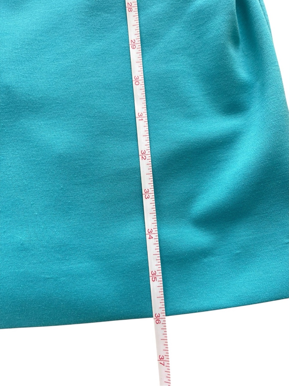 Sleek Turquoise Midi Dress with Flared Sleeves Size 34 - Picture 9 of 15